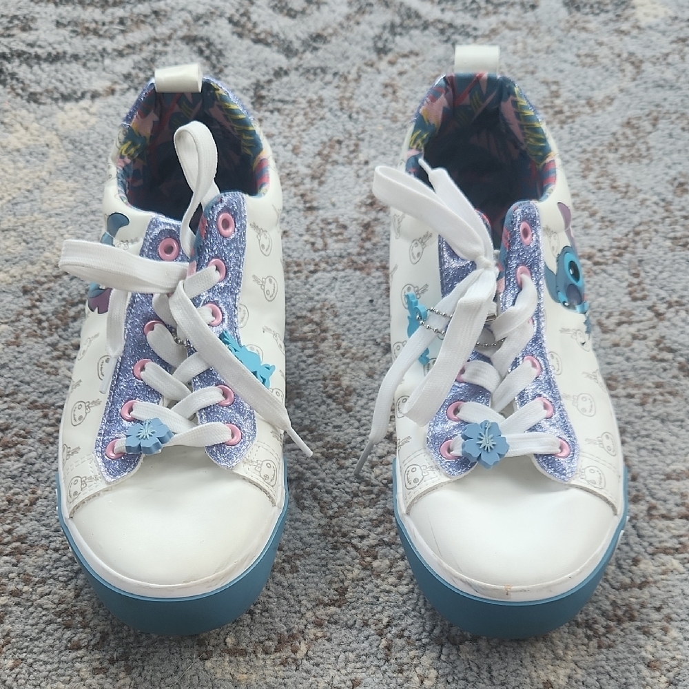 Disney Groundup Lilo & Stitch Low Top Sneakers White Blue 9 - Picture 8 of 15